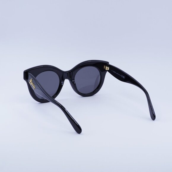 Loewe LW40126I 01A Sunglasses Black Round Frame, Grey Lenses - Picture 7 of 10